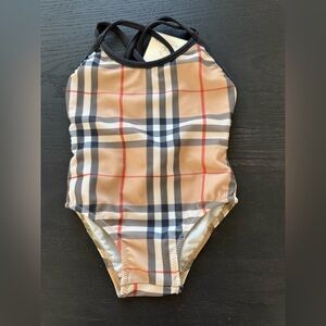 NEW Burberry Baby One Piece Plaid Swimsuit 6 mo